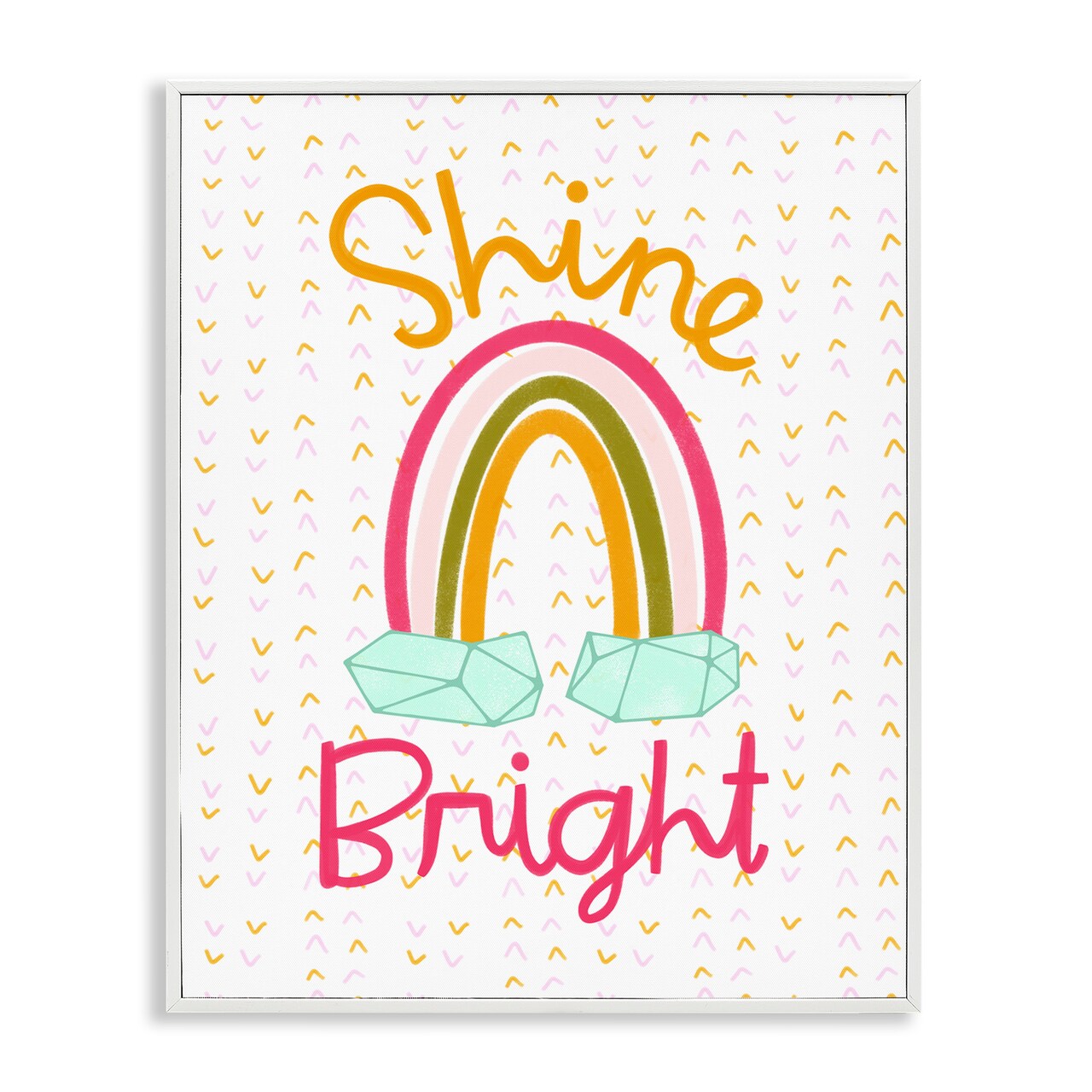 Stupell Industries Shine Bright Geometric Rainbow Framed Giclee Design by Mandy Ford Art + Illustration